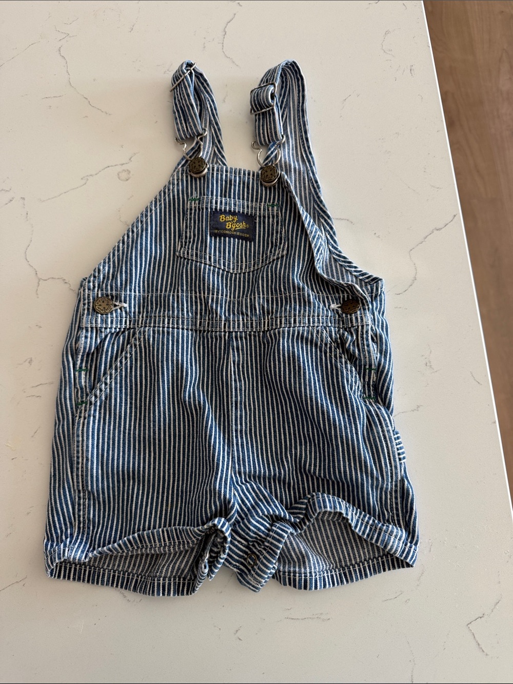 Striped Navy and White Short Overalls for Kids